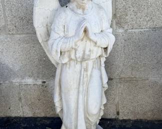 150  Lot 165  Vintage concrete praying angel garden statue