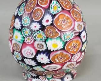 532  Lot 100  Hand blown Millefiore glass egg shape lamp shade