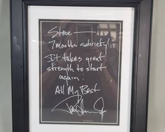 085  Lot 216  Signed Paul Stanley Kiss quitarist plaque