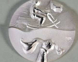 060  Lot 605  Salvador Dali .999 sterling silver 1984 Olympic