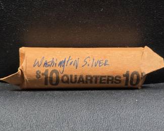 078  Lot 263  Roll of 40 Washington silver quarters.