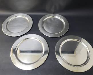 003  Lot 153  4 silver chargers