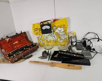 751  Lot 407h  Vintage RC motors, instrument in box,