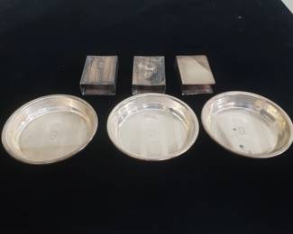 136  Lot 14  Group of vintage sterling silver trinket trays