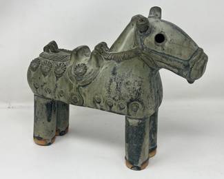 529  Lot 94  Ceramic Ming Dynastystyle war horse