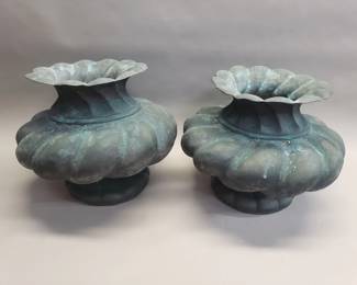 481  Lot 539  Pair of vintage brass bronze patina planter