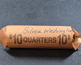 075  Lot 228  Roll of 40 Washington silver quarter coins
