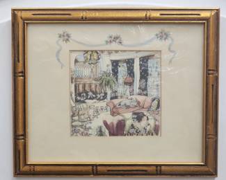 417  Lot 313h  Vintage Alice Shaw Oriental Living Room
