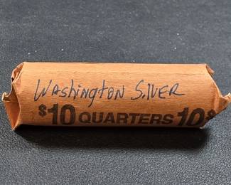 079  Lot 298  Roll of 40 Washington silver quarter coins.