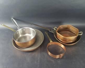 811  Lot 373  Steel and aluminum copper coated frying pans etc