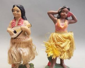 249  Lot 320  Pair of vintage midcentury Hawaiian hula