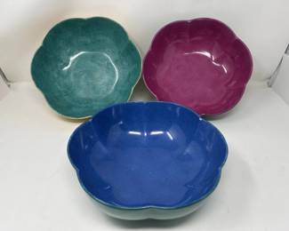 530  Lot 95  3 porcelain Laure Japy Limoges France melon bowls