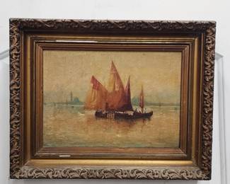 113  Lot 432h  Antique oil on canvas asis