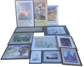 268  Lot 466h  Large lot of framed prints