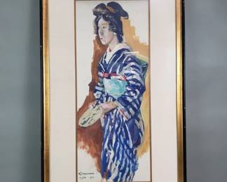 055  Lot 185  Vintage signed Willem Fooijewaard oil on paper