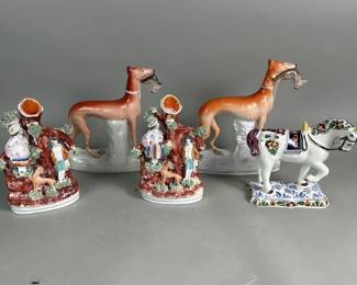 691  Lot 594  Group of porcelain figurines