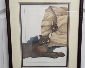 263  Lot 330h  JS Perry original watercolor two espressos to go