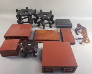 807  Lot 366  Group of wood Asian stands
