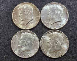 099  Lot 553  4 1964 Kennedy silver half dollar coins 1 is a