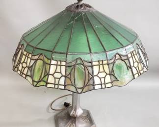 901  Lot 258  Circa 1930s Bradley  Hubbard pewter table lamp