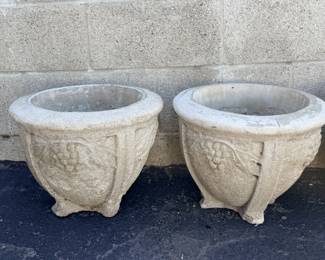 525  Lot 77  Pair of cement planters