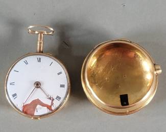 008  Lot 649  Antique high karat gold pocket watch with