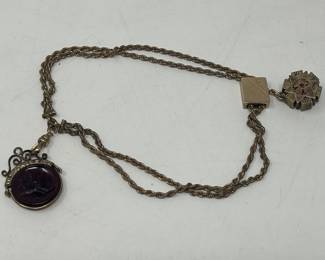 248  Lot 36  Victorian gold filled slide chain