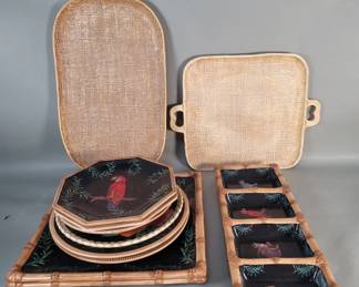836  Lot 448  Group of serving trays and plates
