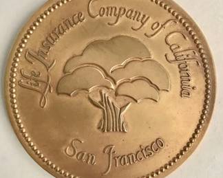 488  Lot 563  Vintage gilt bronze commemorative medallion