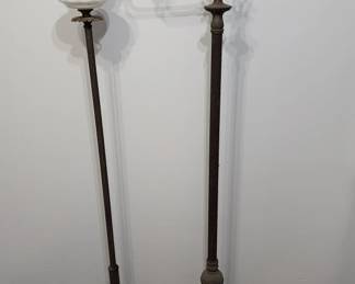 894  Lot 429h  2 vintage cast iron and brass lamps