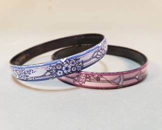 559  Lot 244  Set of 2 Austrian enameled bangle bracelets