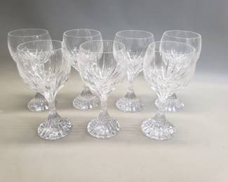038  Lot 346  Seven Baccarat wine glasses