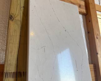 Lot #249- White Marble Slab with Gray Veining, 14 x 91 Inches