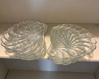 Lot #67- Clear Glass Shell-Shaped Snack & Serving Plates