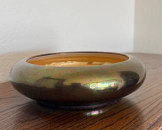 Lot #74- Iridescent Decorative Bowl with Amber Interior, 9-Inch