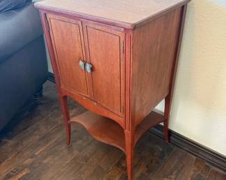 Lot #93- Record Storage Cabinet with Dividers & Lower Shelf