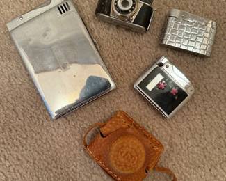 Lot #10- Q.P. Miniature Camera, Cigarette Case & Pocket Accessories