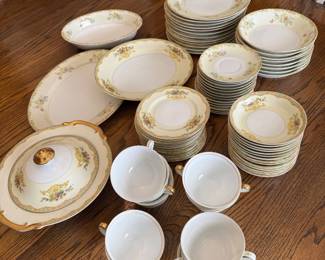 Lot #82- Kikusui Floral China Dinnerware & Serving Pieces