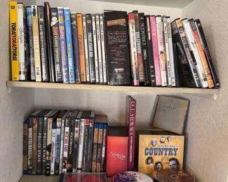Lot #98- Assorted DVDs & Music CDs with Country Collections