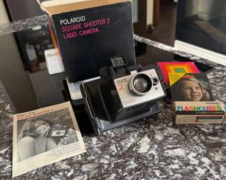 Lot #110- Polaroid Square Shooter 2 Land Camera with Flash & Manual