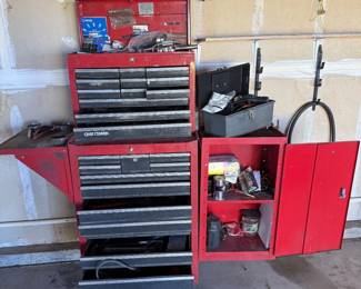 Lot #171- Craftsman Tool Chests & Rolling Cabinet with Assorted Tools