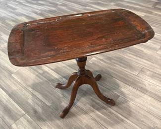 Lot #121- Rectangular Tray-Top Pedestal Side Table
