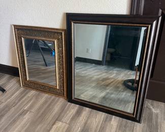 Lot #146- Pair of Rectangular Wall Mirrors with Decorative Frames