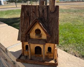Lot #152- Rustic Cottage Birdhouse with Bark-Style Roof