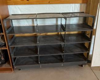 Lot #247- Rolling Metal Cubby Storage Shelf