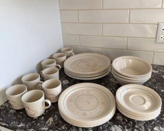 Lot #62- Corelle Goose & Floral Dinnerware with Corning Mugs