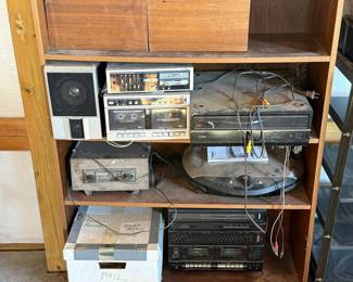Lot #245- Audio & Video Electronics Group with Turntables & Speakers