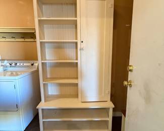 Lot #108- Cream Painted Pantry Cabinet with Open Shelves