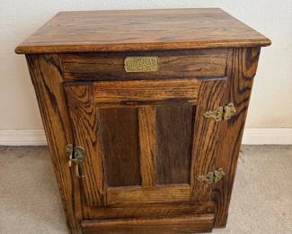 Lot #23- White Clad Icebox-Style Wood End Table Cabinet