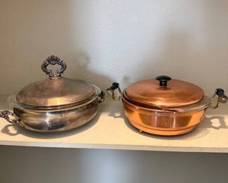 Lot #64- Two Covered Casserole Servers with Glass Inserts